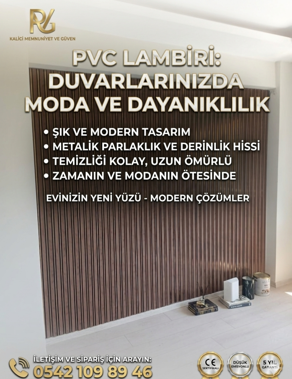 Antalya ev tadilatı kapsamında PVC lambiri kaplama ve dekoratif duvar çözümleri